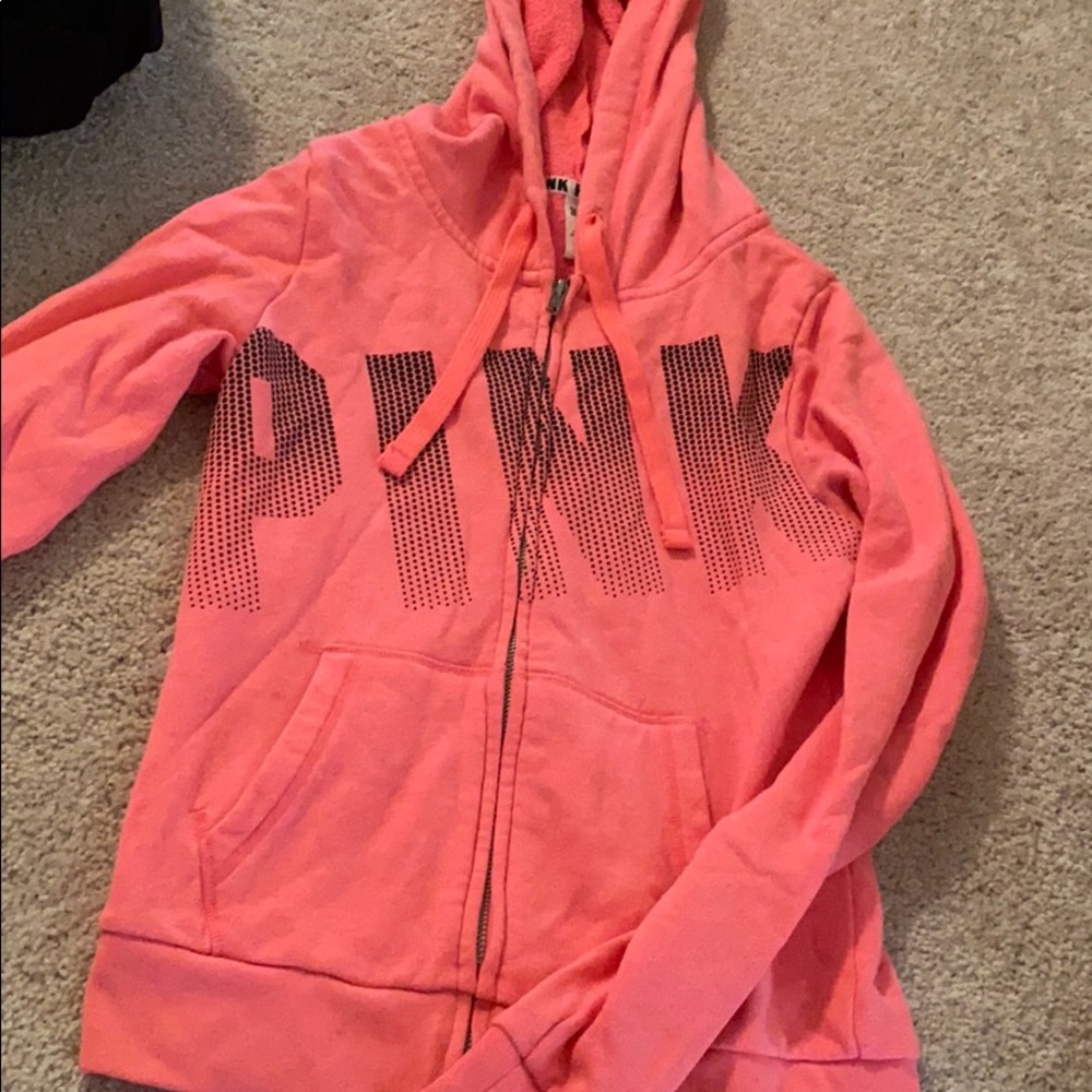 Victoria’s Secret PINK bright pink zip-up hoodie